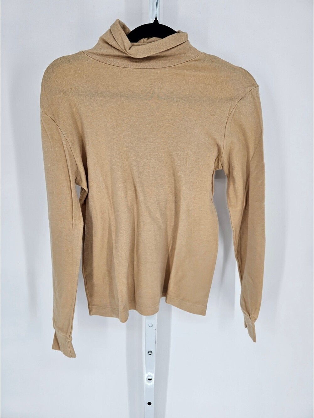 Montgomery Ward Tan Cotton Blend Long Sleeve Turtleneck Sweater Size M